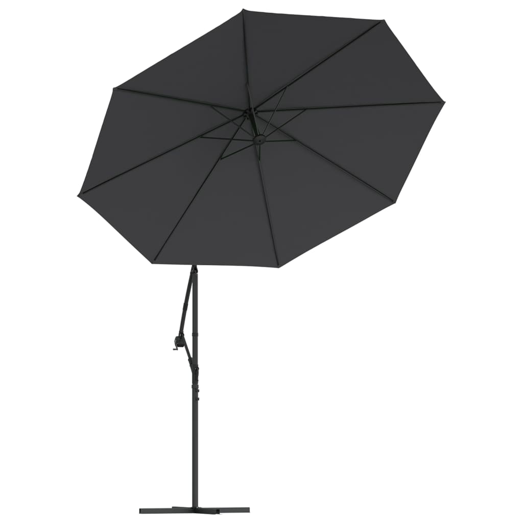Cantilever Garden Parasol | Black | Polyester fabric, steel pole | Large