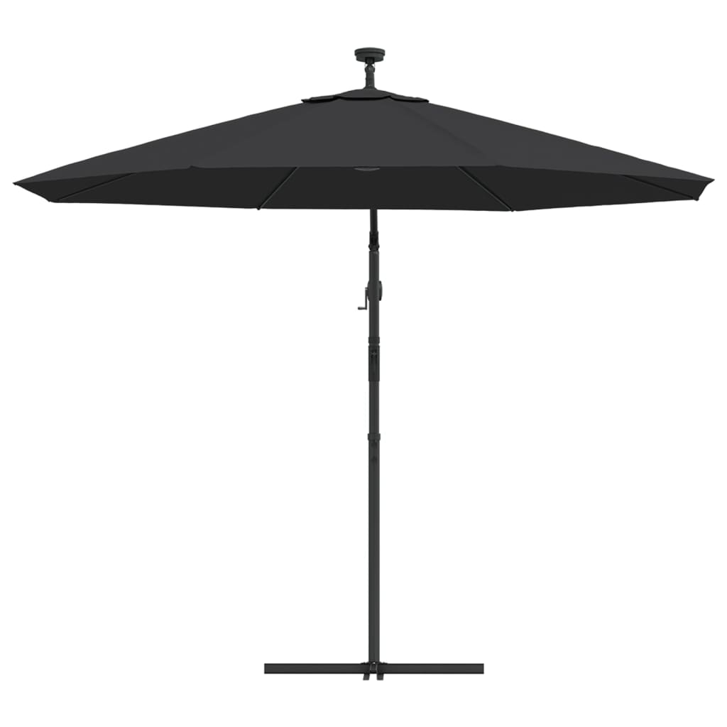 Cantilever Garden Parasol | Black | Polyester fabric, steel pole | Large