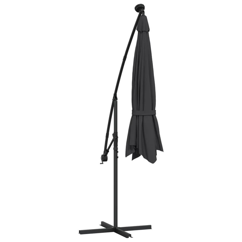 Cantilever Garden Parasol | Black | Polyester fabric, steel pole | Large
