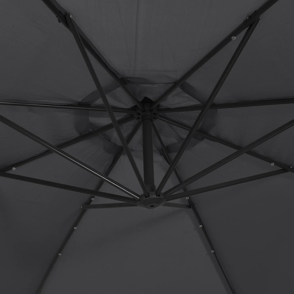 Cantilever Garden Parasol | Black | Polyester fabric, steel pole | Large