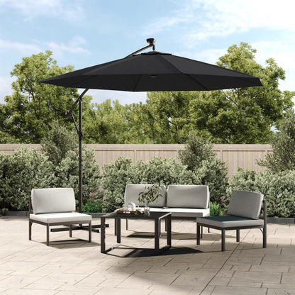 Cantilever Garden Parasol | Black | Polyester fabric, steel pole | Large