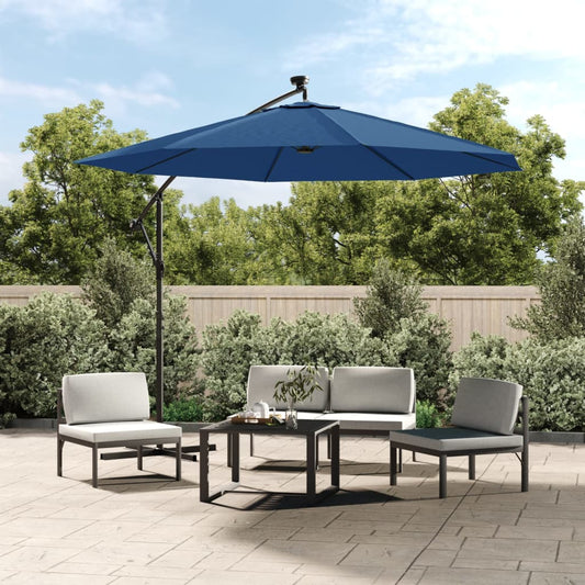 Cantilever Garden Parasol | Azure | Polyester fabric, Steel pole