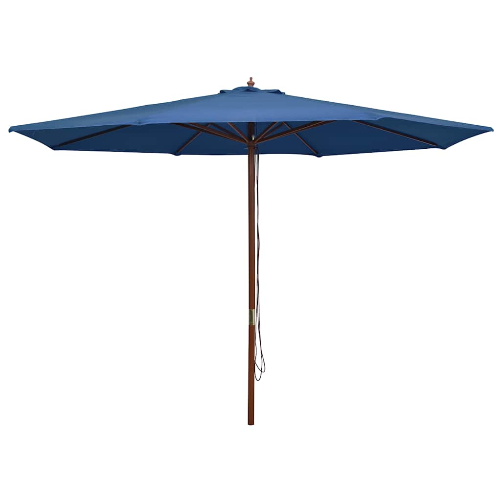 47139 vidaXL Outdoor Parasol with Wooden Pole 350 cm Blue