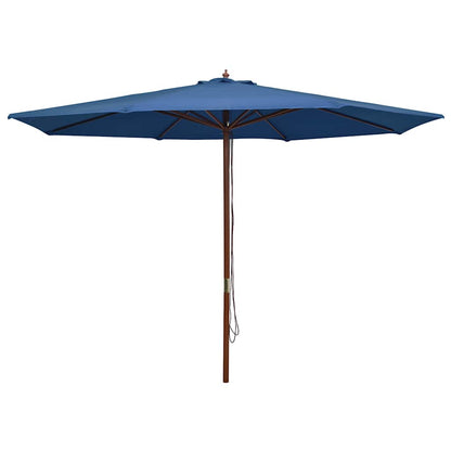 47139 vidaXL Outdoor Parasol with Wooden Pole 350 cm Blue