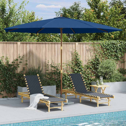 47139 vidaXL Outdoor Parasol with Wooden Pole 350 cm Blue