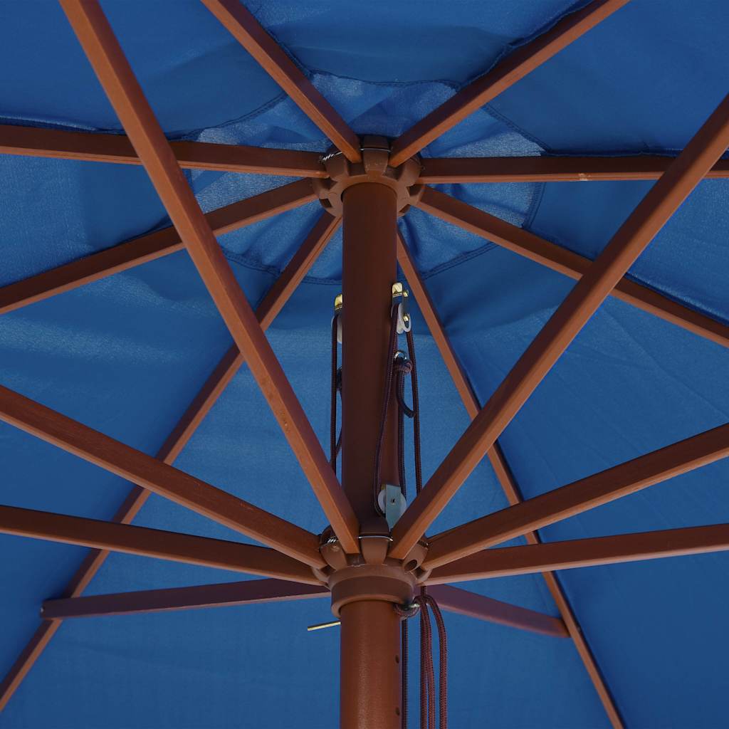 47139 vidaXL Outdoor Parasol with Wooden Pole 350 cm Blue