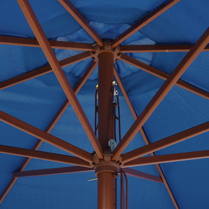 47139 vidaXL Outdoor Parasol with Wooden Pole 350 cm Blue