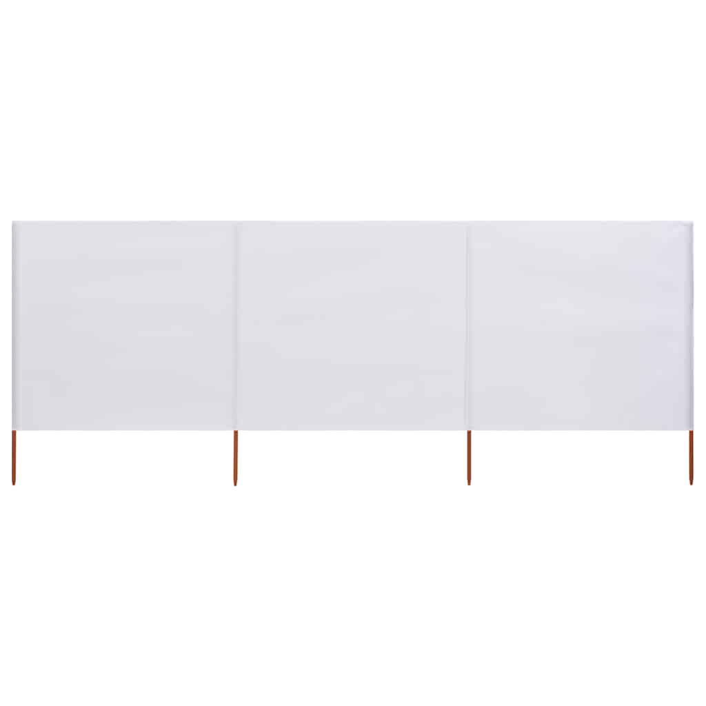 3-panel Wind Screen Fabric 400x80 cm Sand White