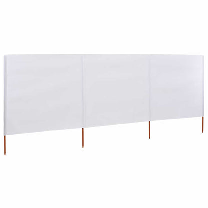 3-panel Wind Screen Fabric 400x80 cm Sand White
