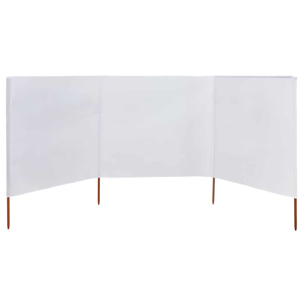 3-panel Wind Screen Fabric 400x80 cm Sand White