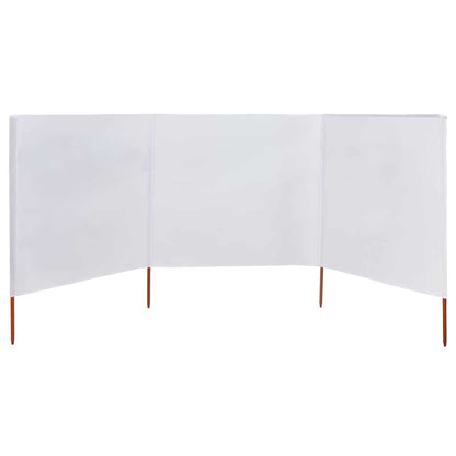 3-panel Wind Screen Fabric 400x80 cm Sand White