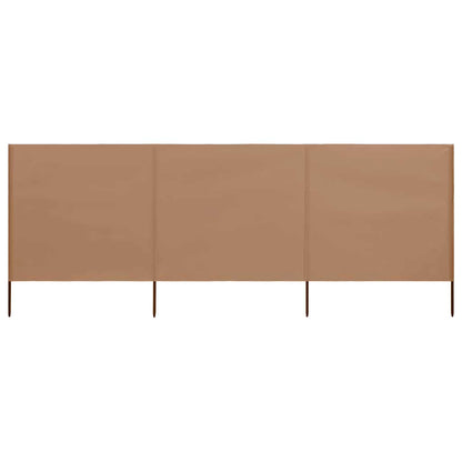 3-panel Wind Screen Fabric 400x80 cm Taupe