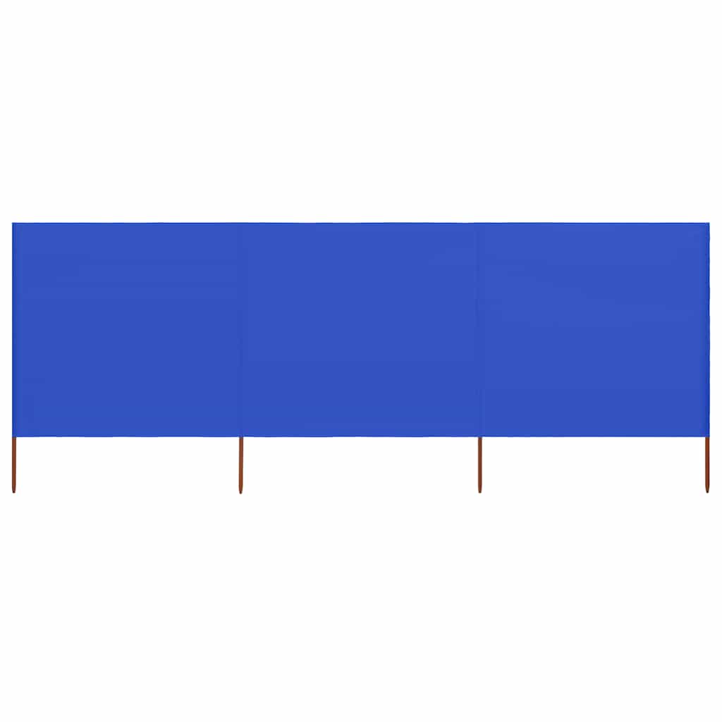 3-panel Wind Screen Fabric 400x120 cm Azure Blue