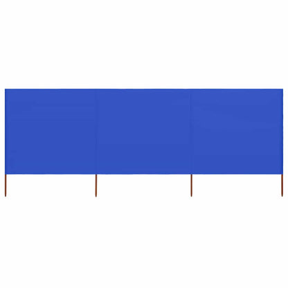 3-panel Wind Screen Fabric 400x120 cm Azure Blue