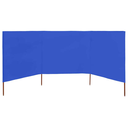 3-panel Wind Screen Fabric 400x120 cm Azure Blue