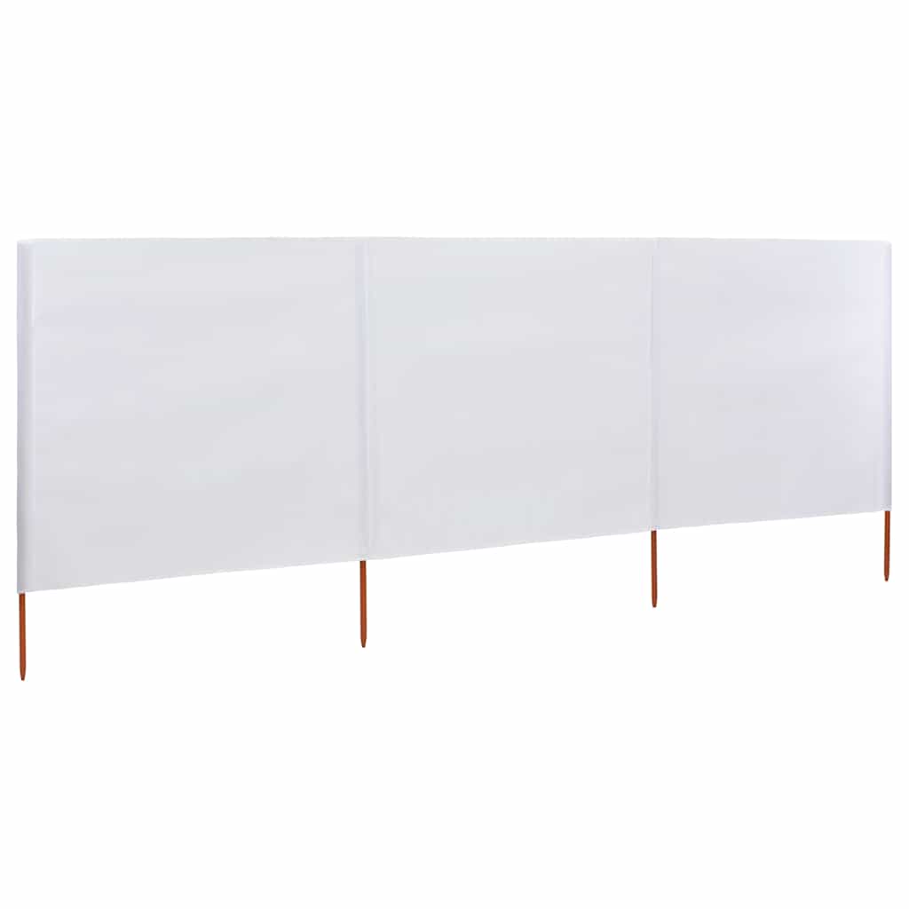 47148 vidaXL 3-panel Wind Screen Fabric 400x160 cm Sand White