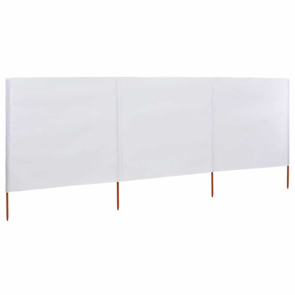 47148 vidaXL 3-panel Wind Screen Fabric 400x160 cm Sand White