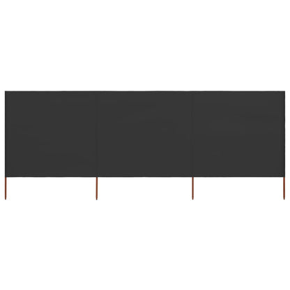 3-panel Wind Screen Fabric 400x160 cm Anthracite