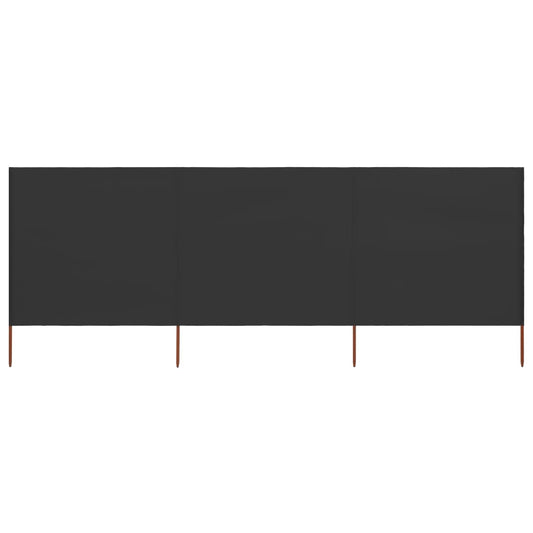 3-panel Wind Screen Fabric 400x160 cm Anthracite