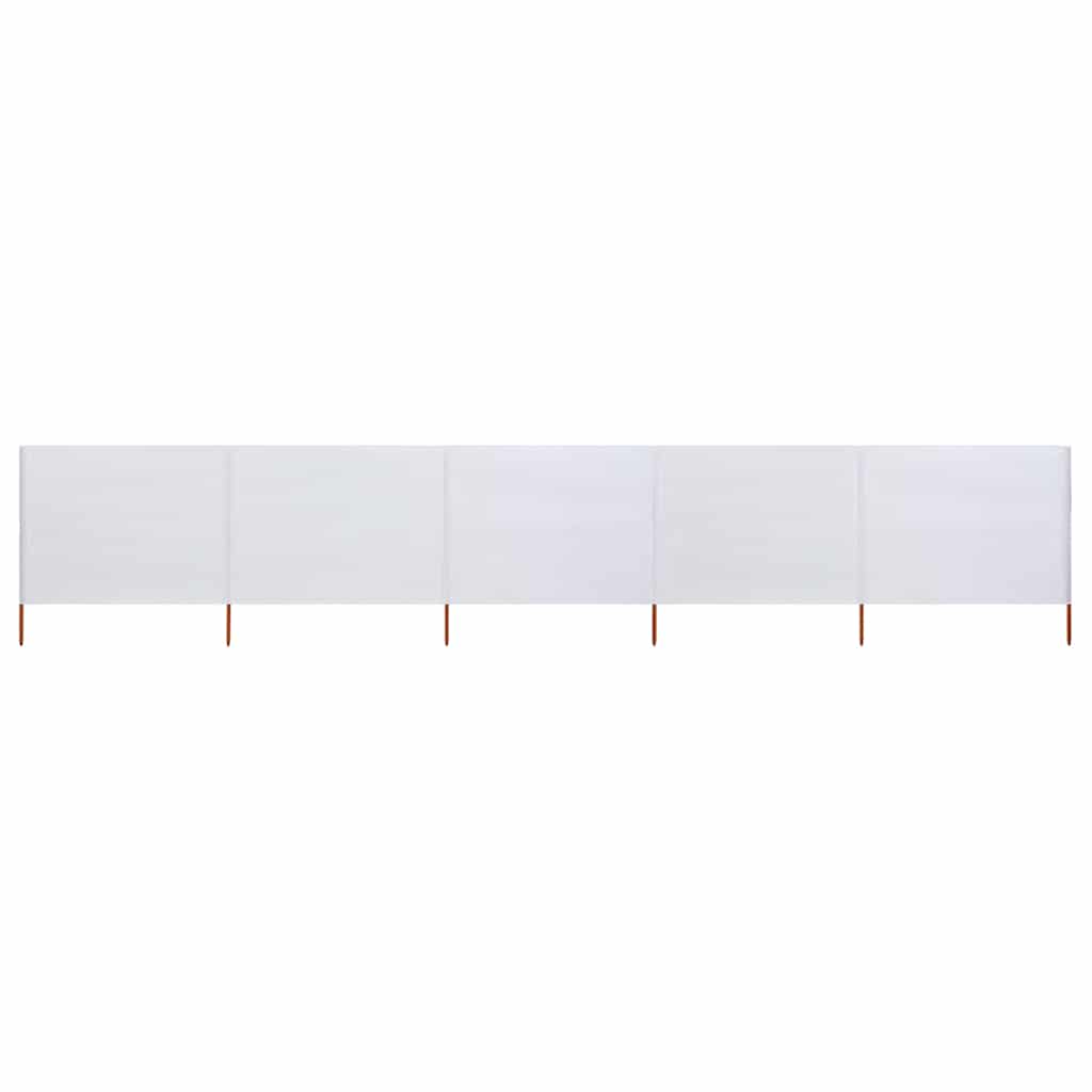5-panel Wind Screen Fabric 600x80 cm Sand White