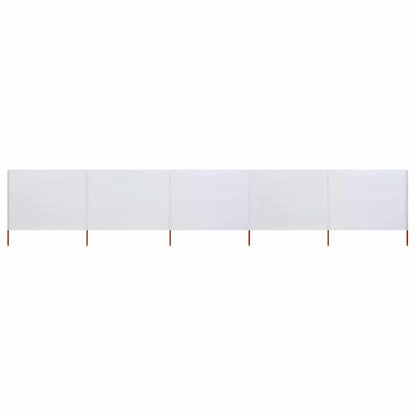 5-panel Wind Screen Fabric 600x80 cm Sand White