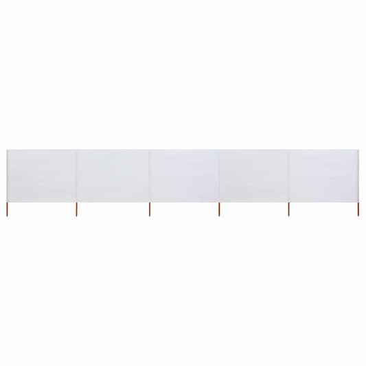 5-panel Wind Screen Fabric 600x80 cm Sand White