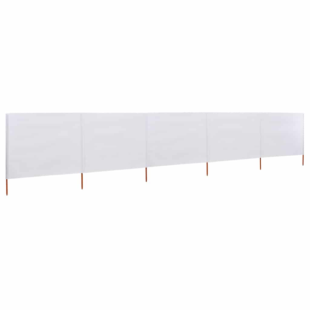5-panel Wind Screen Fabric 600x80 cm Sand White