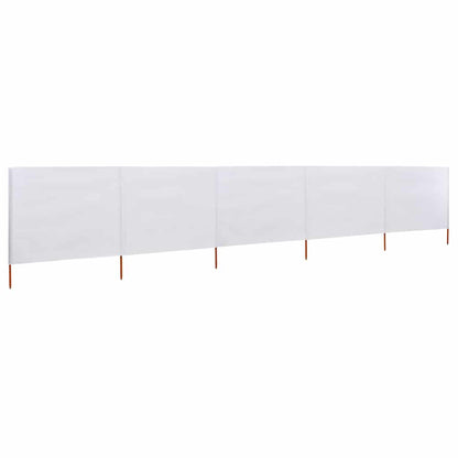 5-panel Wind Screen Fabric 600x80 cm Sand White