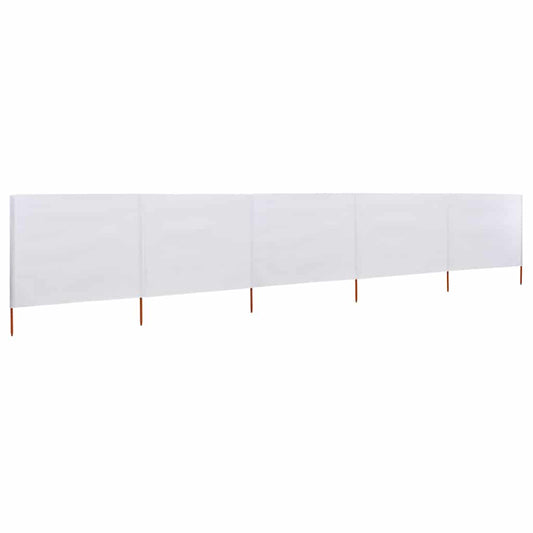 5-panel Wind Screen Fabric 600x80 cm Sand White
