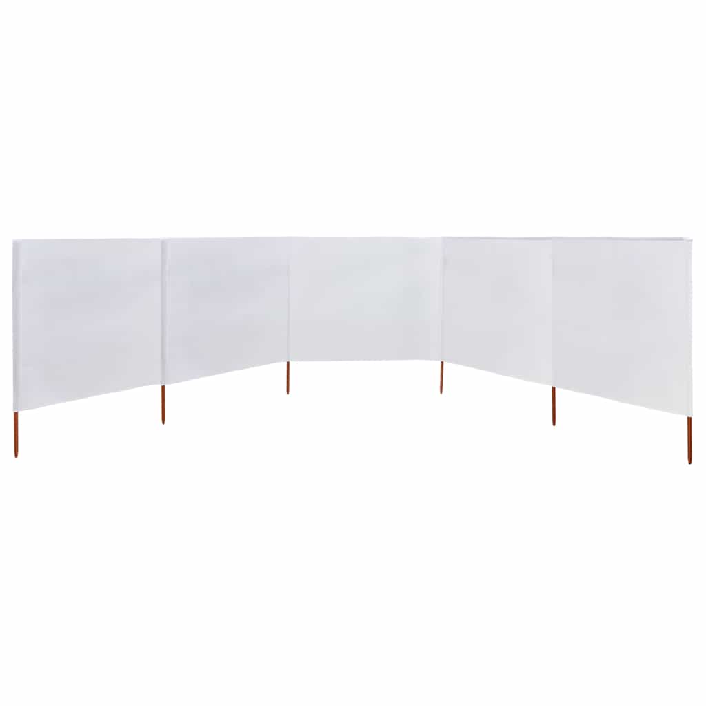5-panel Wind Screen Fabric 600x80 cm Sand White