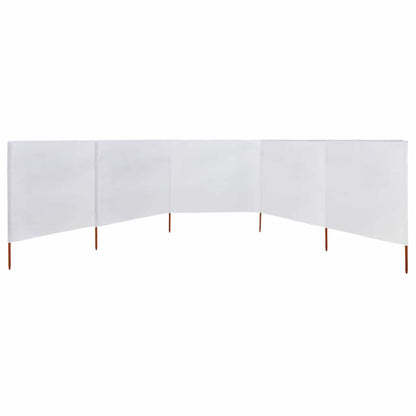 5-panel Wind Screen Fabric 600x80 cm Sand White
