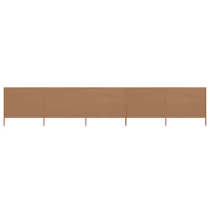 5-panel Wind Screen Fabric 600x80 cm Taupe