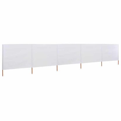 5-panel Wind Screen Fabric 600x120 cm Sand White