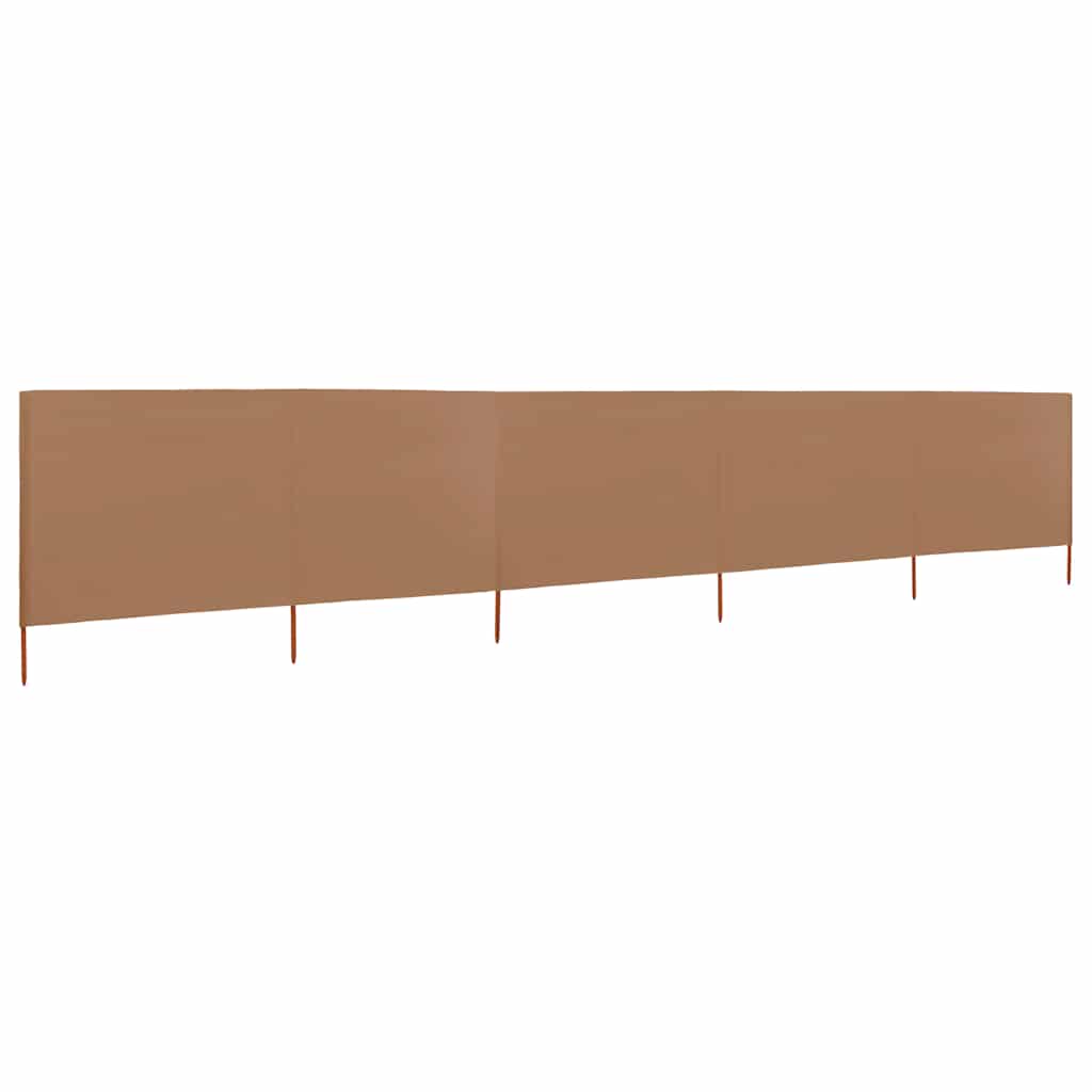47163 vidaXL 5-panel Wind Screen Fabric 600x120 cm Taupe