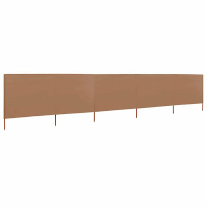 47163 vidaXL 5-panel Wind Screen Fabric 600x120 cm Taupe