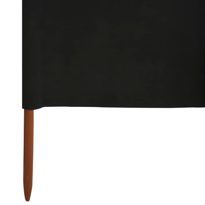 5-panel Wind Screen Fabric 600x120 cm Black