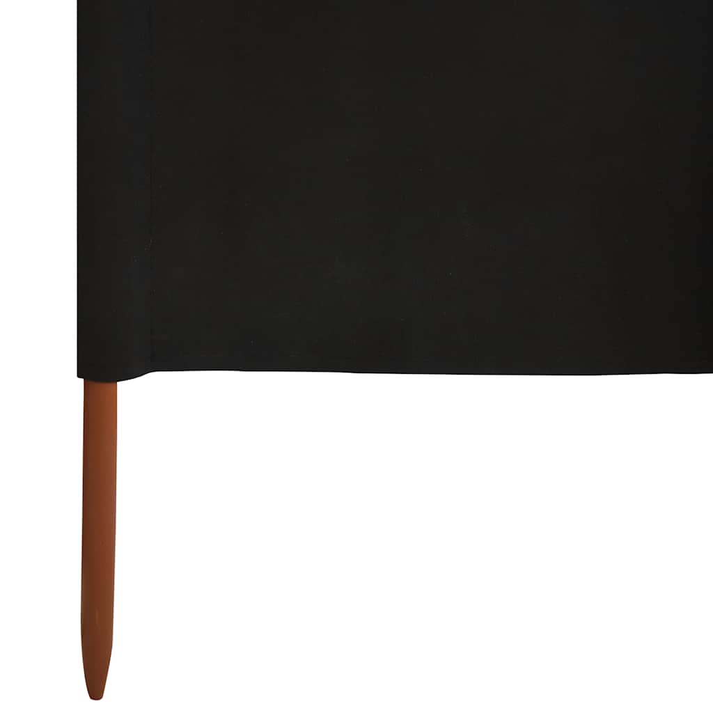 47164 vidaXL 5-panel Wind Screen Fabric 600x120 cm Black