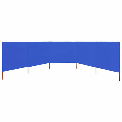 5-panel Wind Screen Fabric 600x120 cm Azure Blue