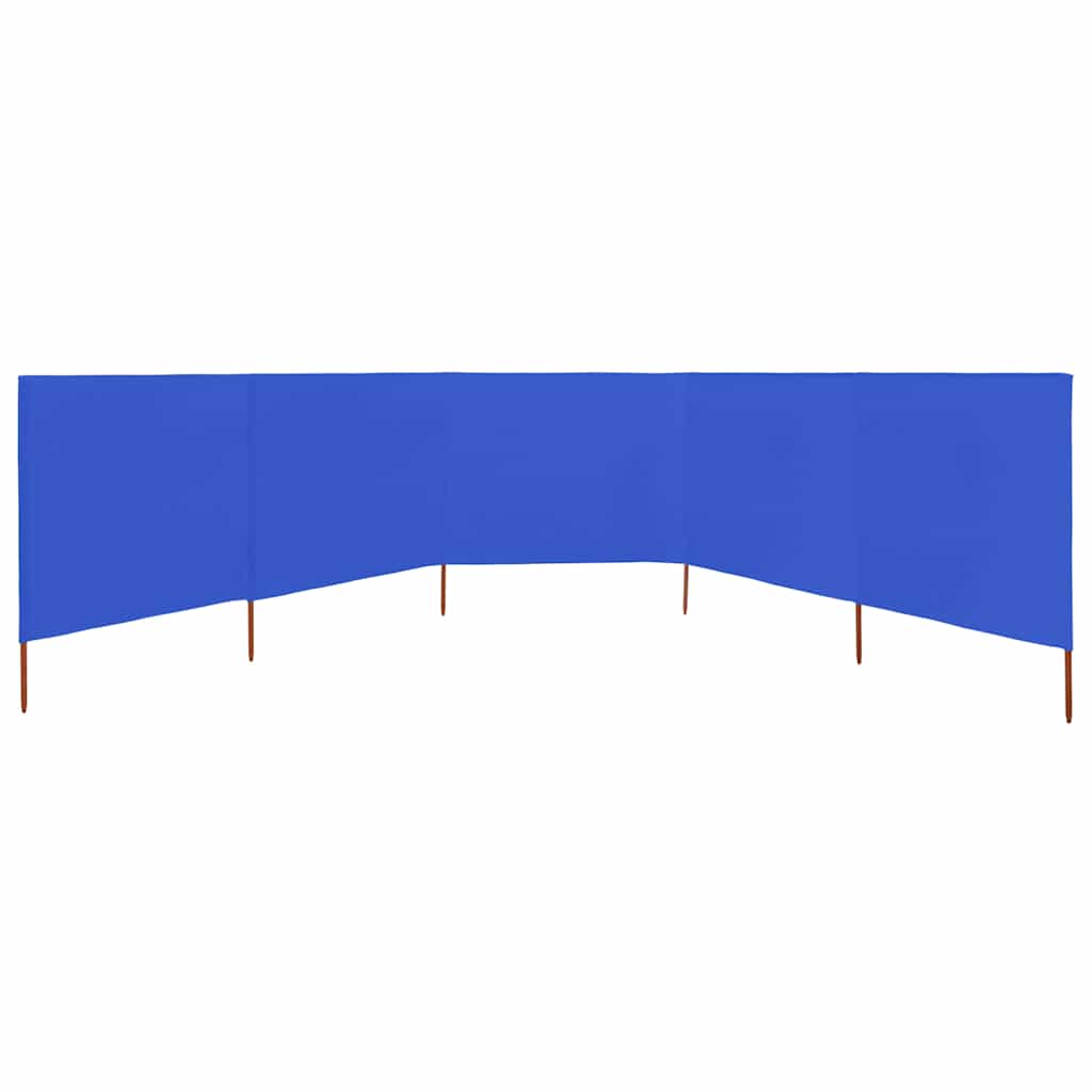 47165 vidaXL 5-panel Wind Screen Fabric 600x120 cm Azure Blue