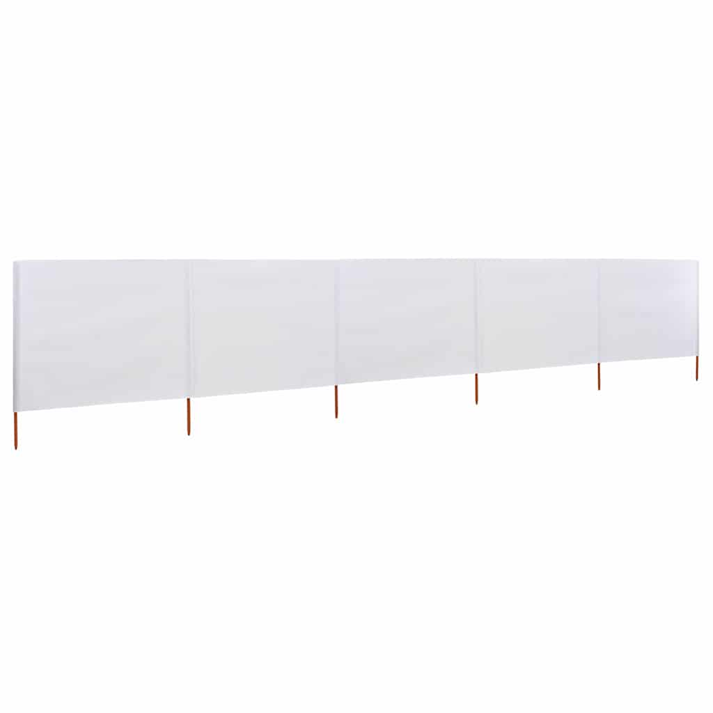47166 vidaXL 5-panel Wind Screen Fabric 600x160 cm Sand White
