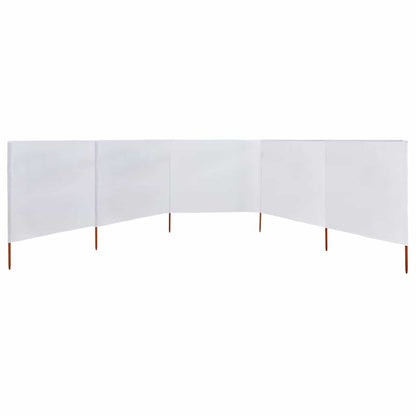 47166 vidaXL 5-panel Wind Screen Fabric 600x160 cm Sand White