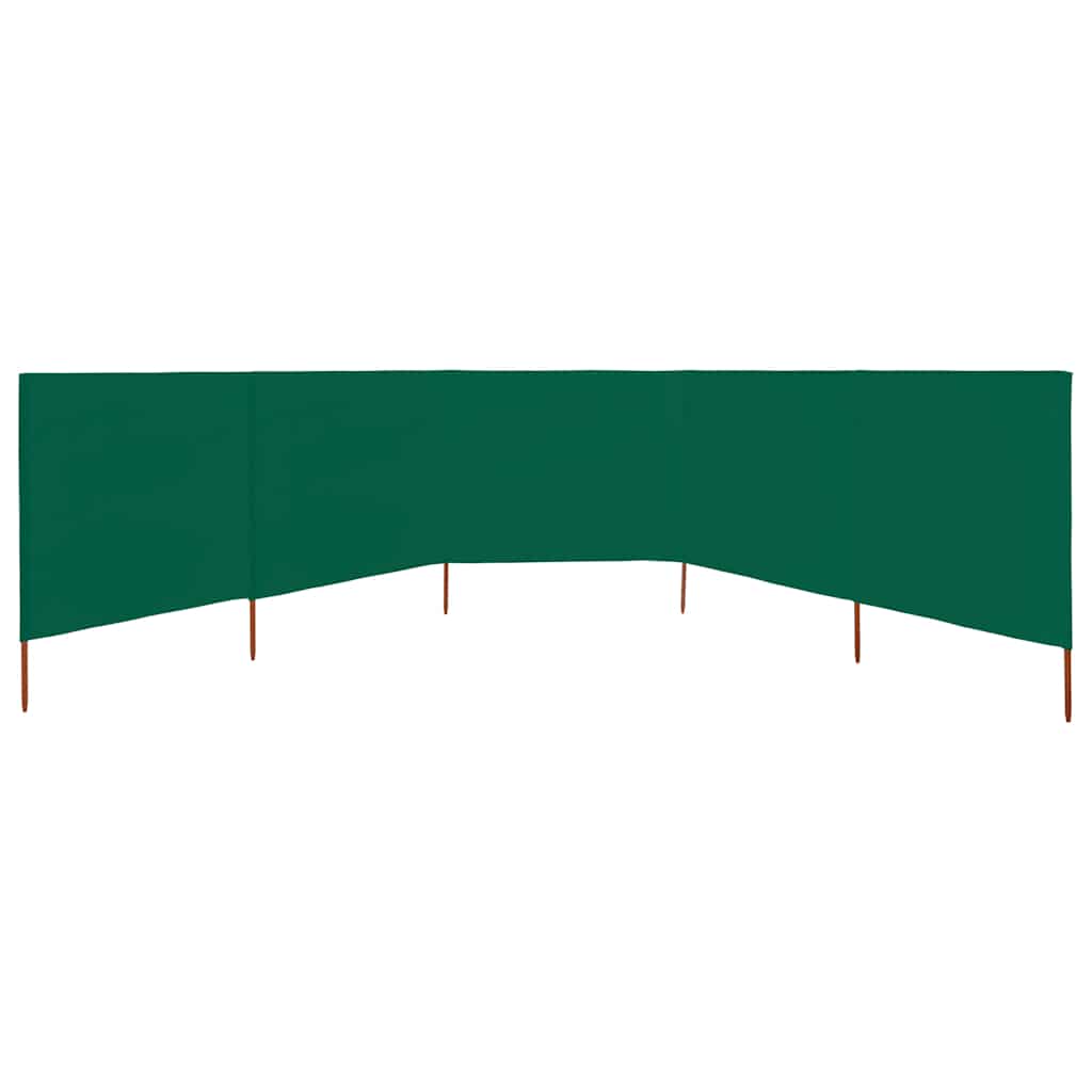 47167 vidaXL 5-panel Wind Screen Fabric 600x160 cm Green