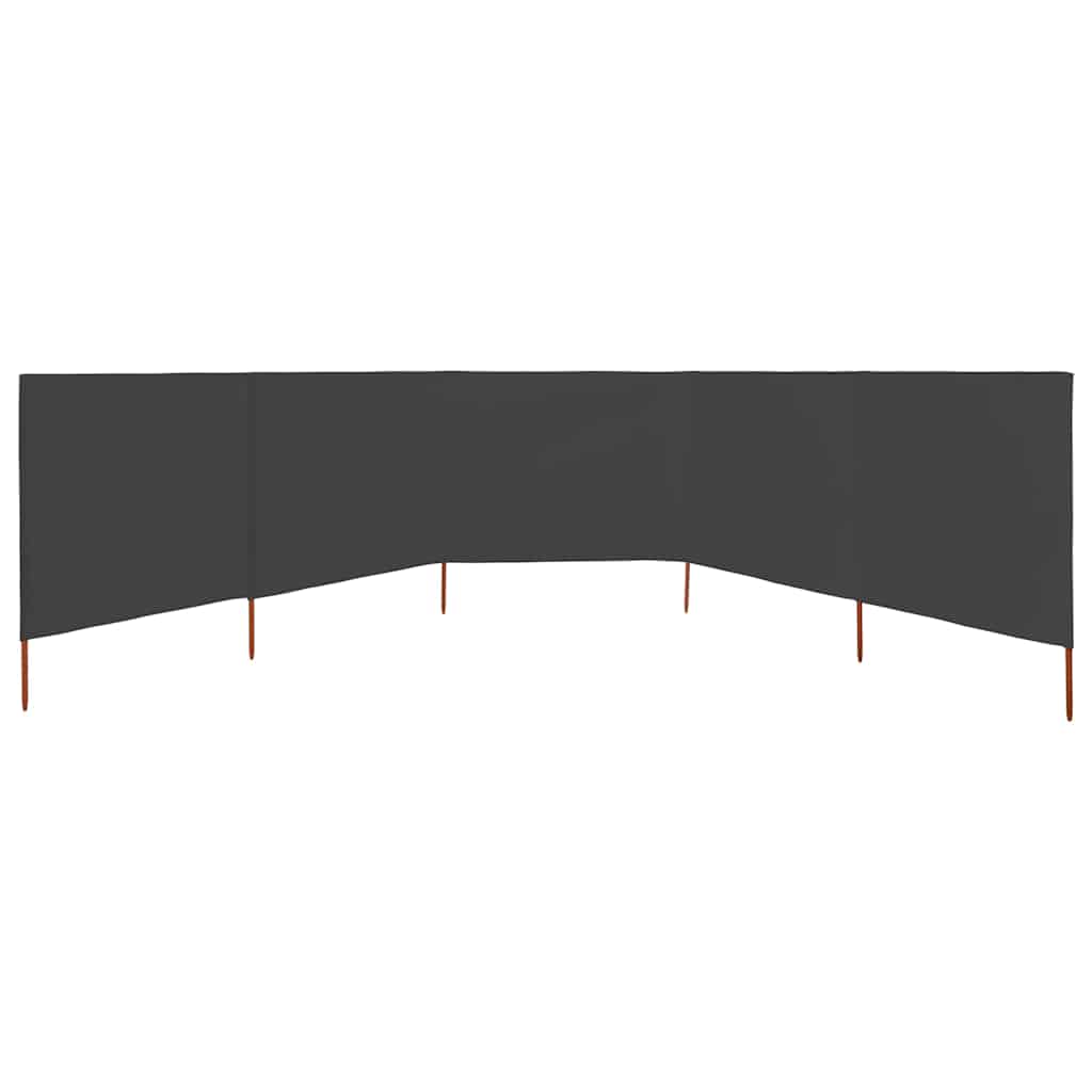47168 vidaXL 5-panel Wind Screen Fabric 600x160 cm Anthracite