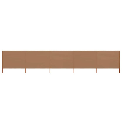 47169 vidaXL 5-panel Wind Screen Fabric 600x160 cm Taupe