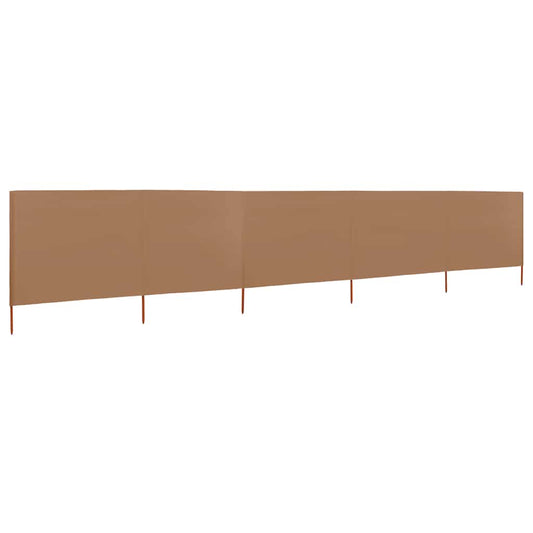 5-panel Wind Screen Fabric 600x160 cm Taupe