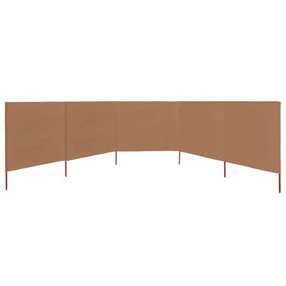 5-panel Wind Screen Fabric 600x160 cm Taupe