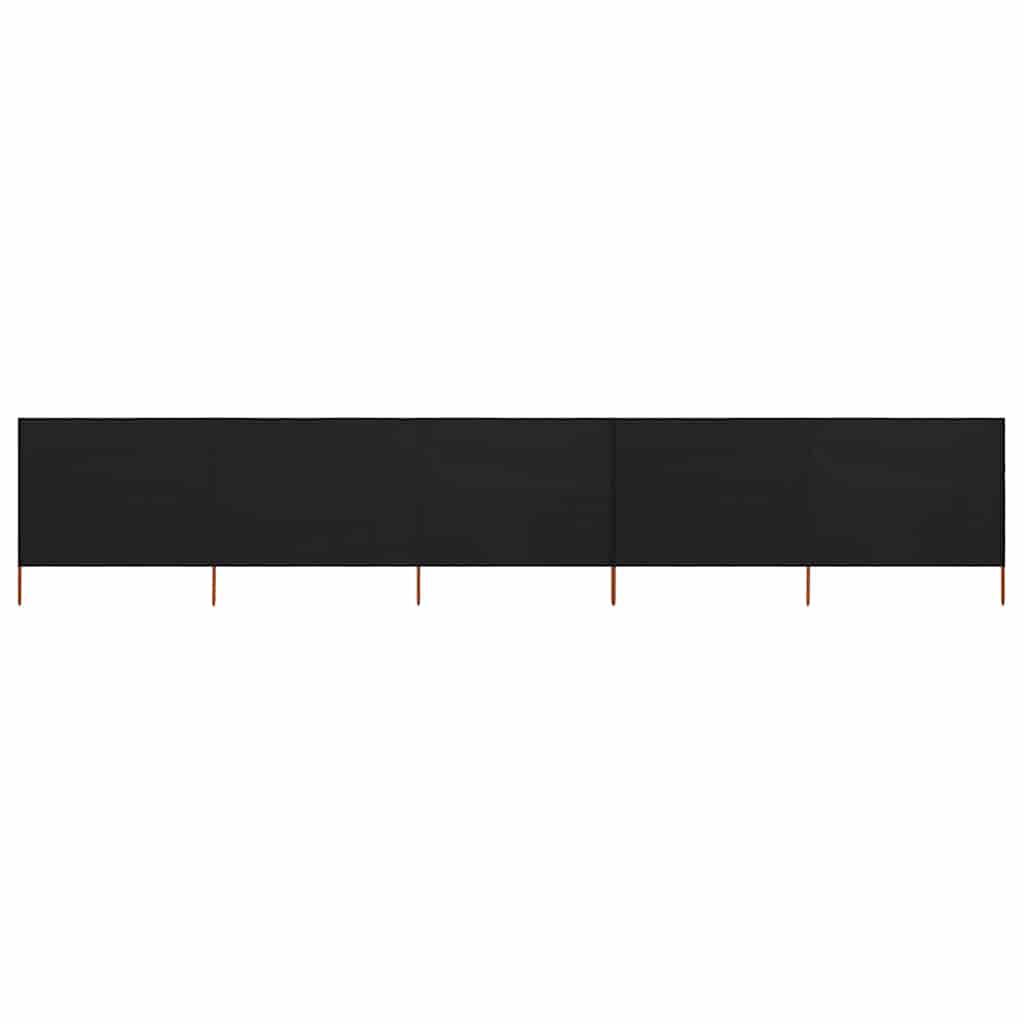 47170 vidaXL 5-panel Wind Screen Fabric 600x160 cm Black