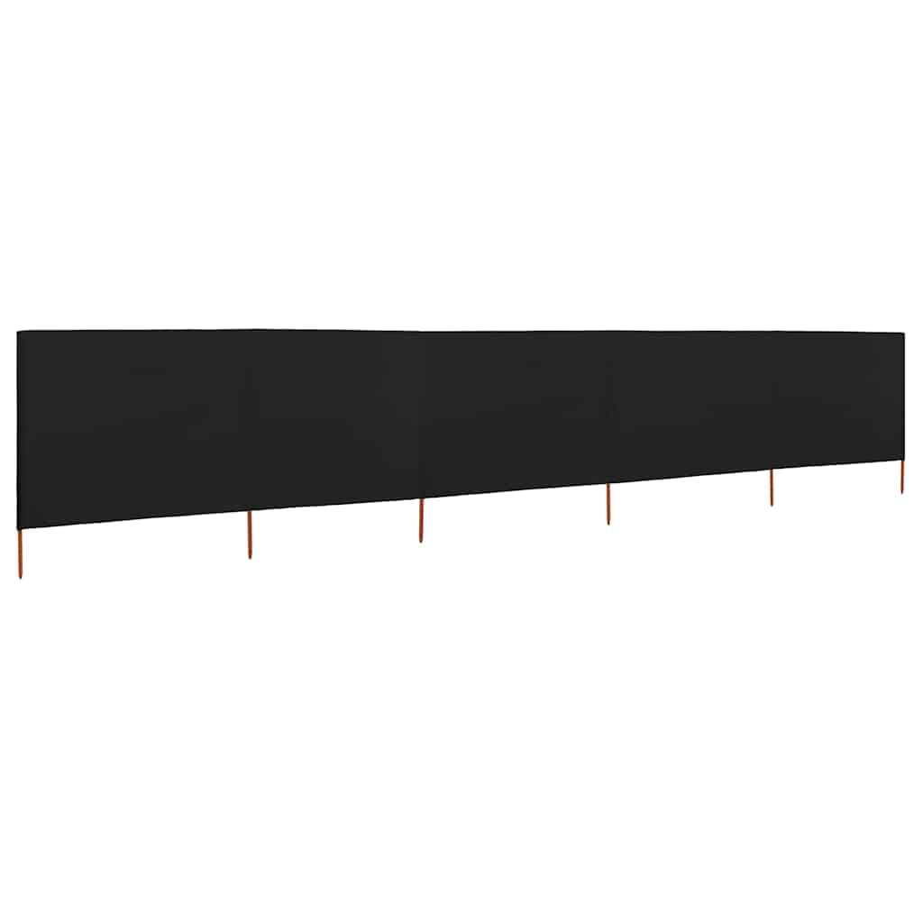 47170 vidaXL 5-panel Wind Screen Fabric 600x160 cm Black