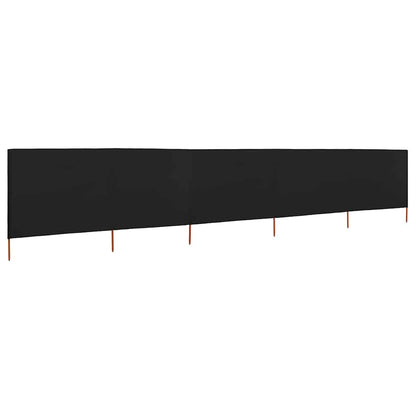 47170 vidaXL 5-panel Wind Screen Fabric 600x160 cm Black