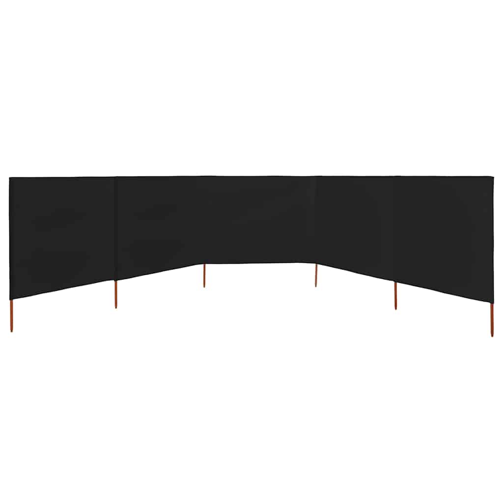 47170 vidaXL 5-panel Wind Screen Fabric 600x160 cm Black